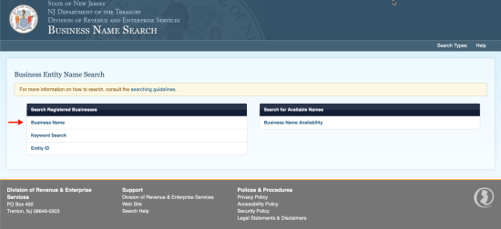 New Jersey Secretary Of Search | Business Entity Search - Secretary Of ...