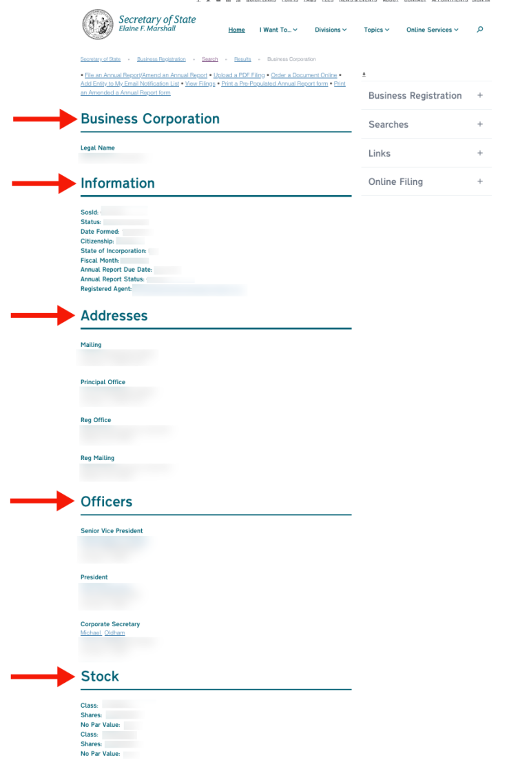 North Carolina Secretary Of State | Business Entity Search - Secretary ...