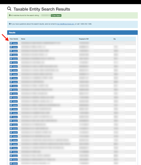 Texas Secretary Of State SOSDirect Business Entity Search 