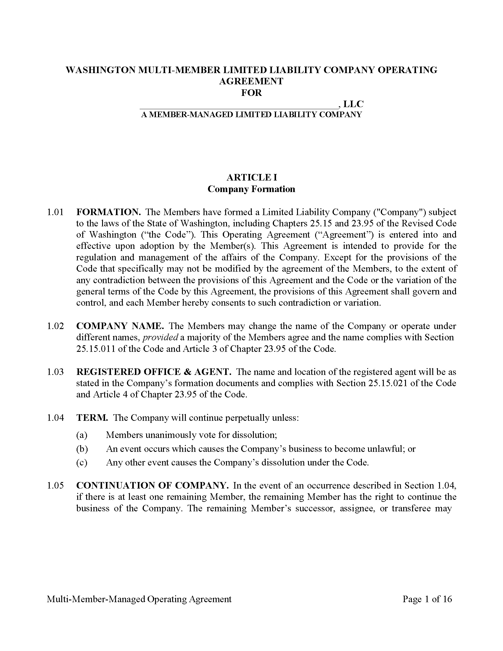 free-washington-multi-member-llc-operating-agreement-templates-5