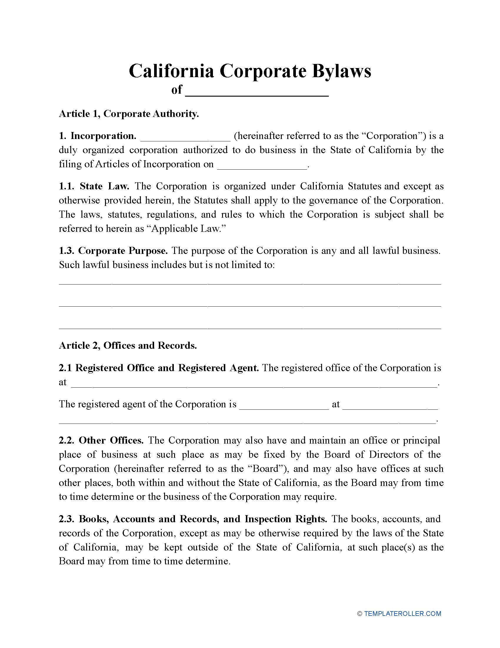 free-california-corporate-bylaws-template-5-secretary-of-state