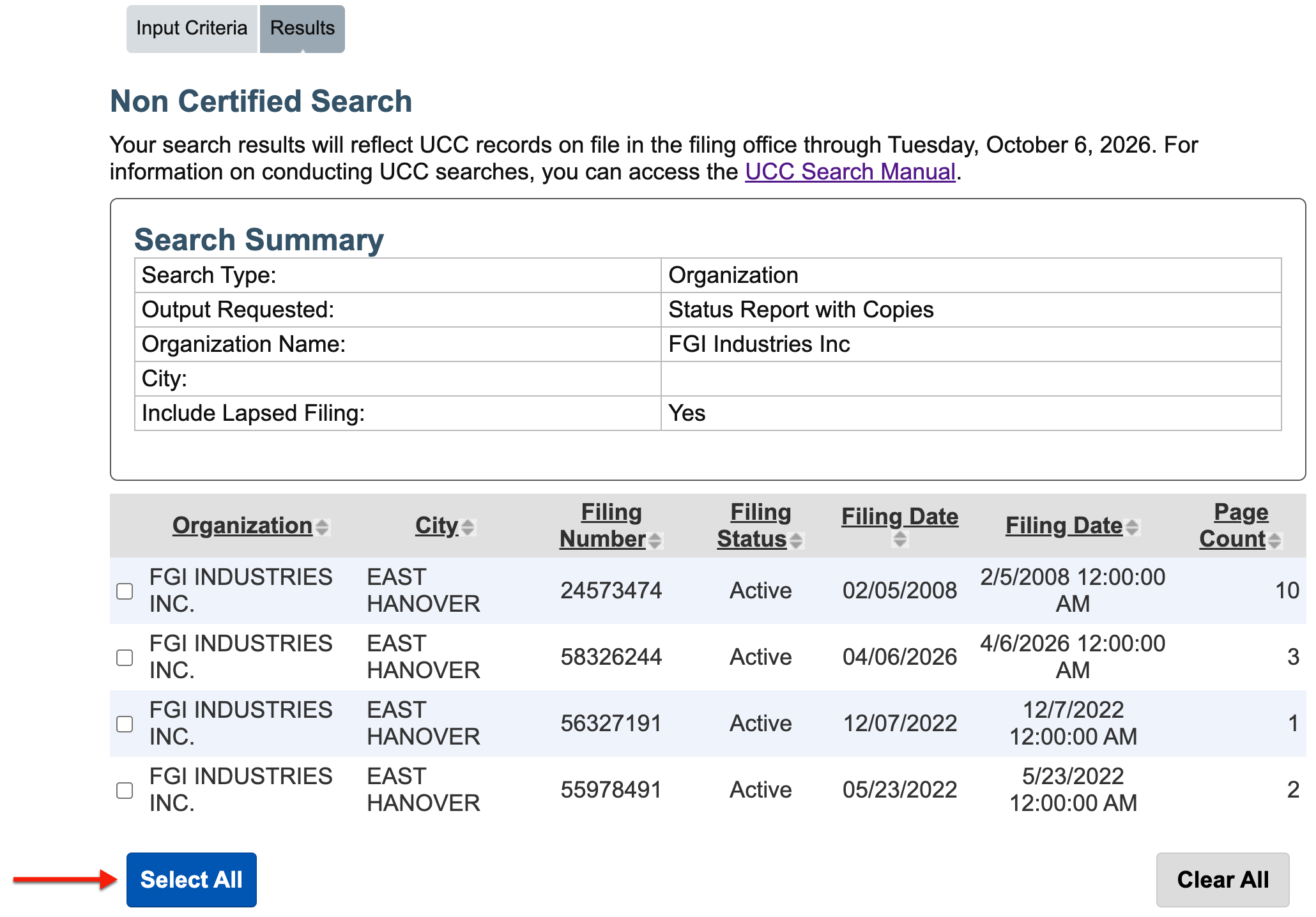 New Jersey UCC Search - Department of Treasury